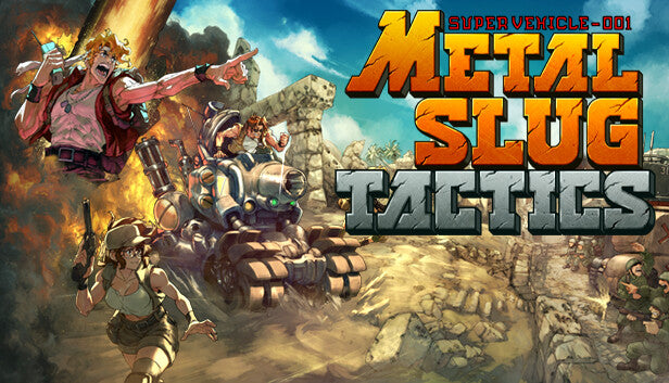 Official promo art for Metal Slug Tactics, a turn-based strategy RPG game featuring iconic tactical combat action.