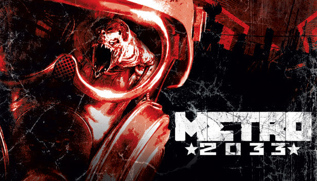 Official cover art for Metro 2033, a post-apocalyptic first-person shooter and survival horror game developed by 4A Games.
