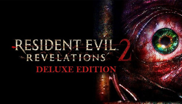Cover art for Resident Evil Revelations 2 Deluxe Edition featuring a close-up of a monstrous eye.