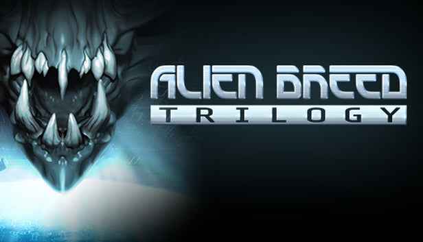 Official promotional artwork for Alien Breed Trilogy, an action-packed sci-fi arcade shooter bundle by Team17.
