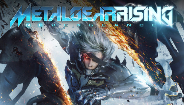 Cyborg ninja Raiden in an action pose from the official cover art of Metal Gear Rising: Revengeance.