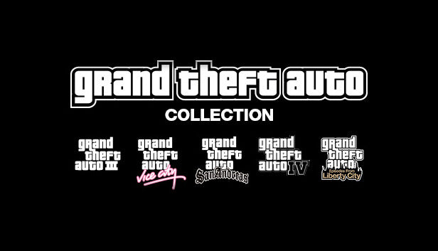 Official cover art for Grand Theft Auto Collection, an action-adventure sandbox game bundle from Rockstar Games for PC Steam.