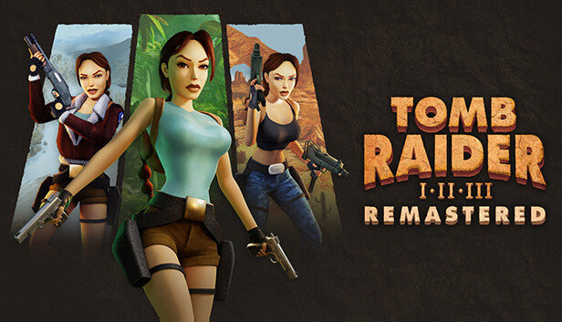 Official cover art for Tomb Raider I-III Remastered Starring Lara Croft featuring the iconic protagonist.