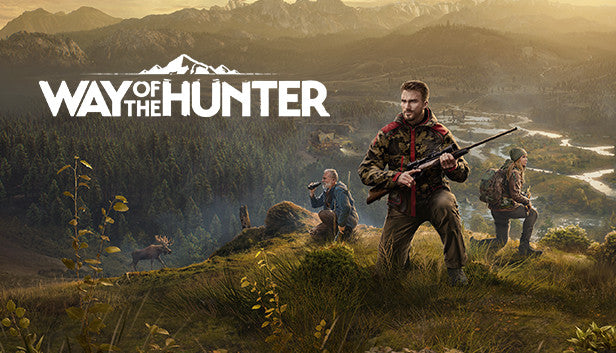 Official cover art for Way of the Hunter featuring a hunter overlooking a scenic mountain valley at sunset.