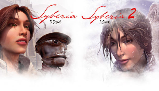 Official promotional artwork for the Syberia Bundle, a classic point-and-click adventure game collection for PC Steam.