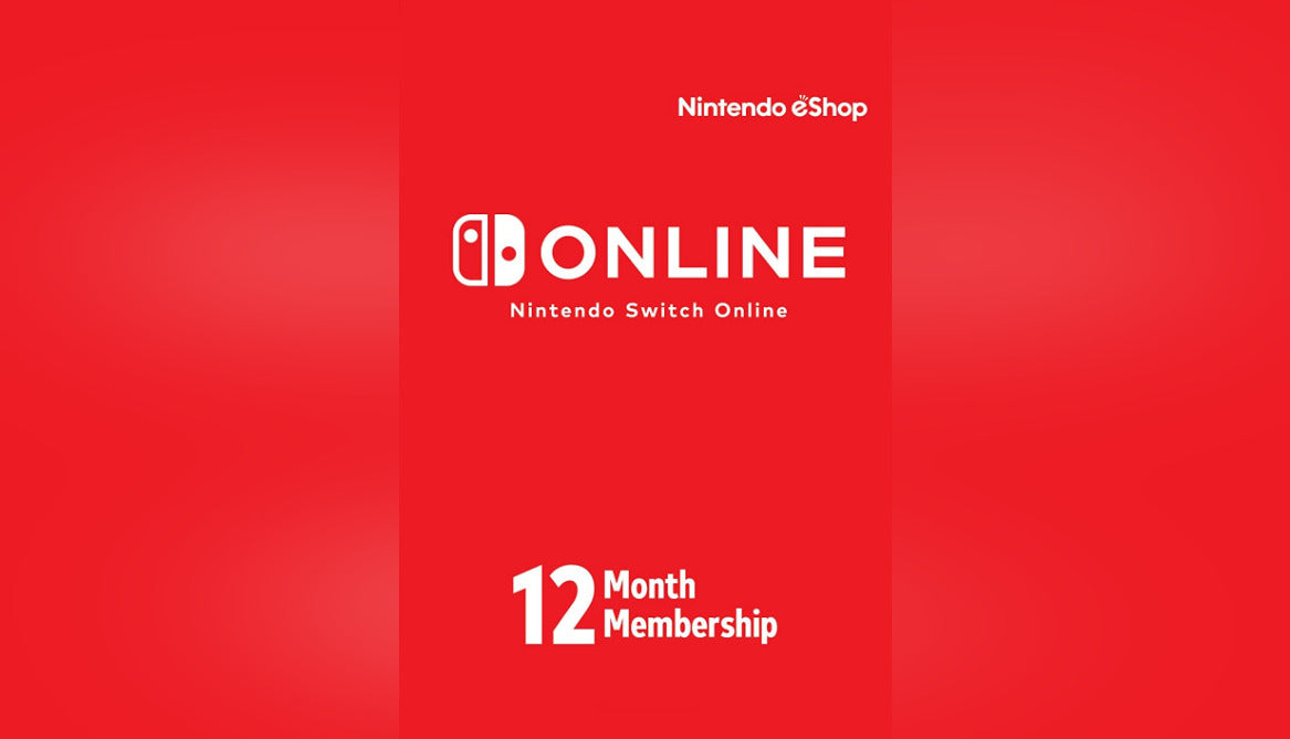 Official cover art featuring the white Nintendo Switch Online logo and text centered on a solid, vibrant red background.