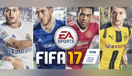 Official cover art for the sports simulation game FIFA 17 PC EA App Key featuring game branding and promotional imagery.