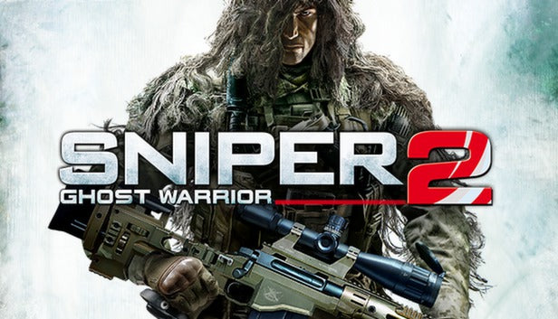 Official cover art for Sniper: Ghost Warrior 2 featuring a soldier in tactical gear with a sniper rifle.