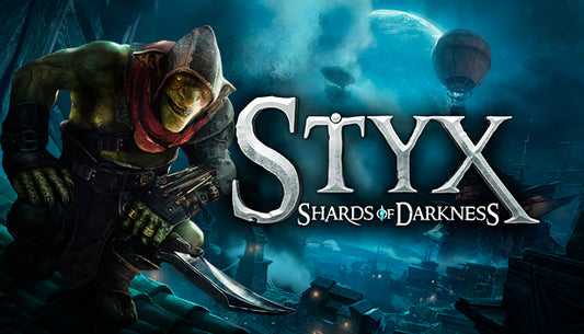 Official cover art for the stealth action game Styx: Shards of Darkness featuring the goblin protagonist Styx.