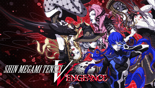 Official cover art for Shin Megami Tensei V: Vengeance featuring the protagonist and Aogami merged as the Nahobino.