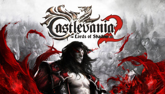 Official cover art for Castlevania: Lords of Shadow 2 featuring Gabriel Belmont in a dark, Gothic setting.