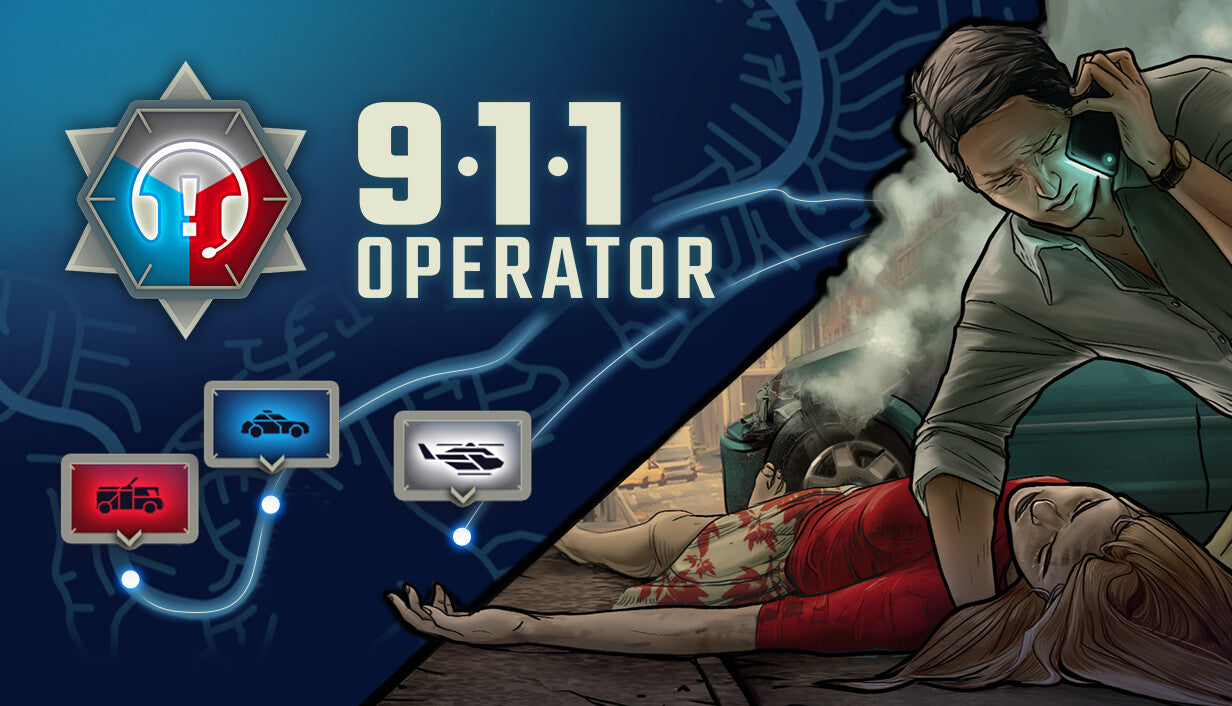 Cover art for 911 Operator showing an operator handling an emergency call.