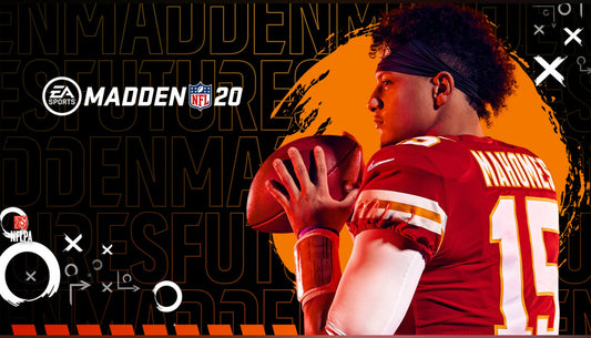 Official video game cover art for Madden NFL 20 on XBOX One featuring quarterback Patrick Mahomes in an action pose.