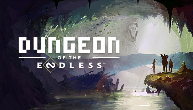 Cover art for Dungeon of the Endless featuring explorers in a dark cave.