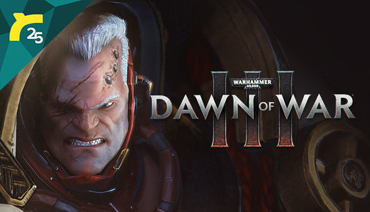 Official cover art for the real-time strategy game Warhammer 40,000: Dawn of War III.