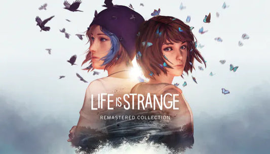 Official cover art for the Life is Strange Remastered Collection featuring Max and Chloe with a butterfly.