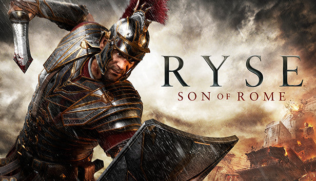 Action game cover art for Ryse: Son of Rome featuring a Roman centurion in armor holding a shield and sword.
