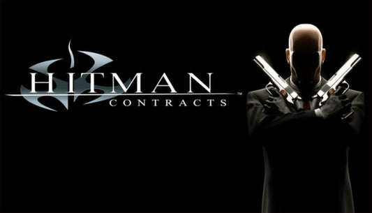 Official cover art for Hitman: Contracts featuring Agent 47 in a dark, atmospheric setting.