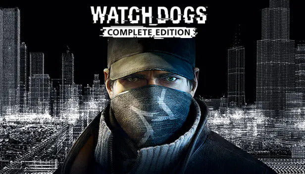 Official cover art for the action-adventure game Watch_Dogs Complete Edition featuring protagonist Aiden Pearce.