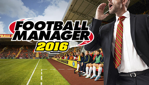 Official cover art for Football Manager 2016 PC and Mac Steam Key, a sports management and simulation game by SEGA.