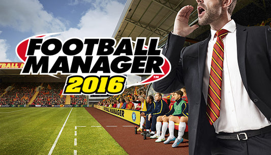 Official cover art for Football Manager 2016 PC and Mac Steam Key, a sports management and simulation game by SEGA.