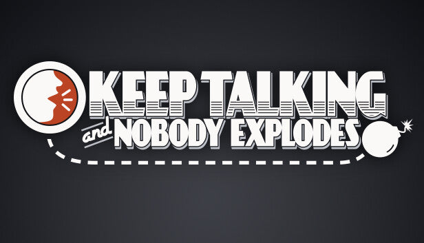 Official cover art for the cooperative puzzle game Keep Talking and Nobody Explodes featuring a countdown timer on a bomb.