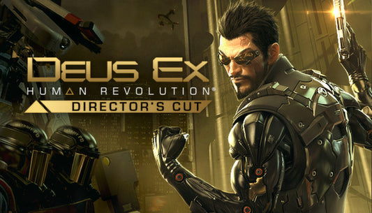 Official cover art for the cyberpunk action RPG Deus Ex: Human Revolution - Director's Cut.