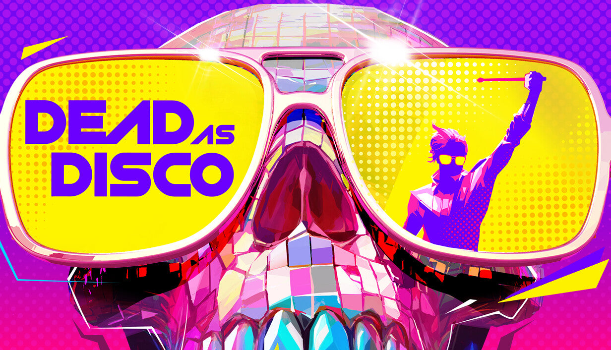 Official cover art for Dead as Disco featuring a vibrant, neon-drenched aesthetic that showcases the rhythm game's unique style.