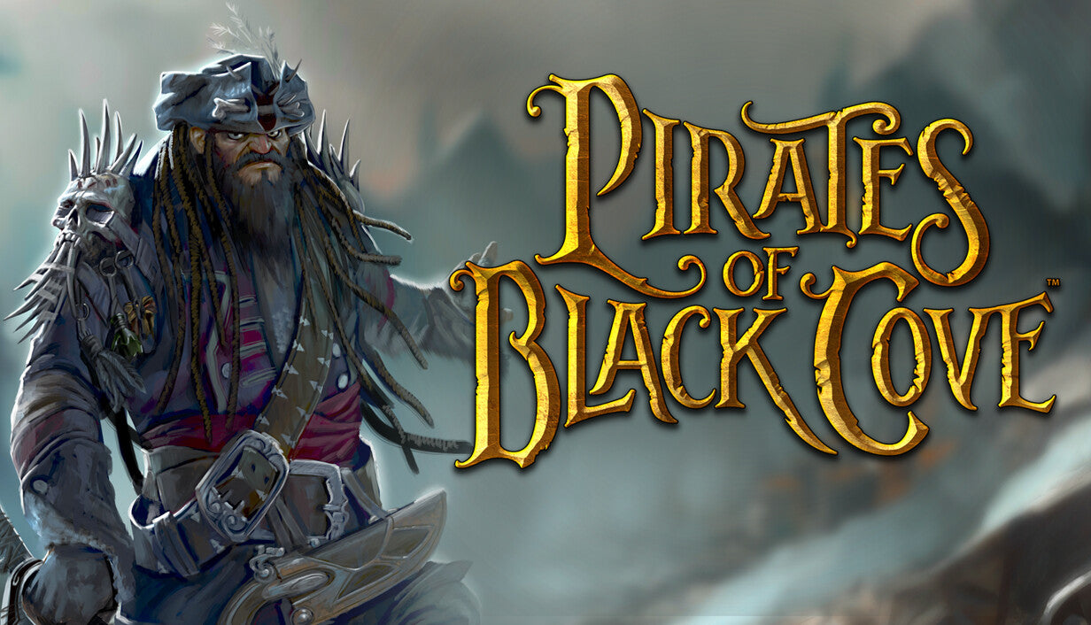 Official promotional artwork for Pirates of Black Cove, an action strategy game by Paradox Interactive and Nitro Games.