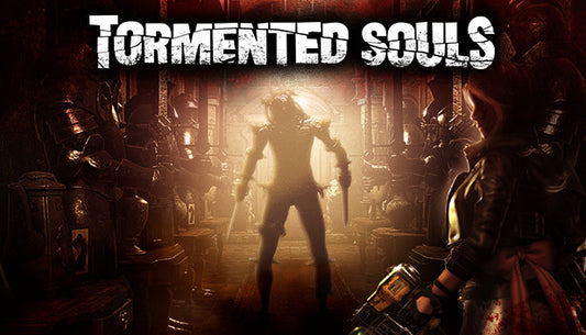 Official cover art for Tormented Souls featuring a female character in a dark, atmospheric survival horror setting.