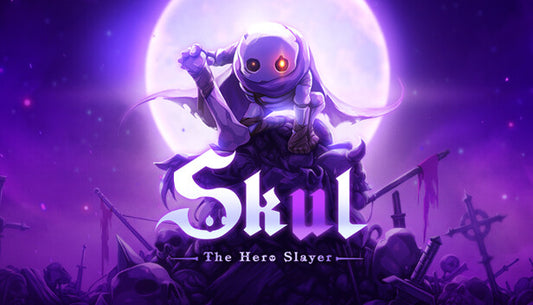 Skul: The Hero Slayer cover art featuring a small skeleton warrior against a dark, mystical forest background.
