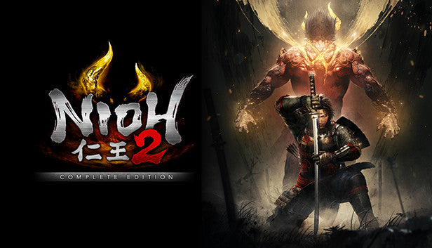 Official cover art for Nioh 2 - The Complete Edition featuring a samurai warrior in a dark, supernatural setting.