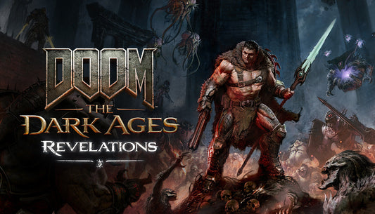 Cover art for the action shooter expansion pack DOOM: The Dark Ages - Revelations PC Steam key.