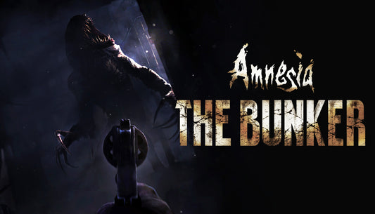 Official cover art for Amnesia: The Bunker featuring a soldier in a dark, claustrophobic stone corridor.