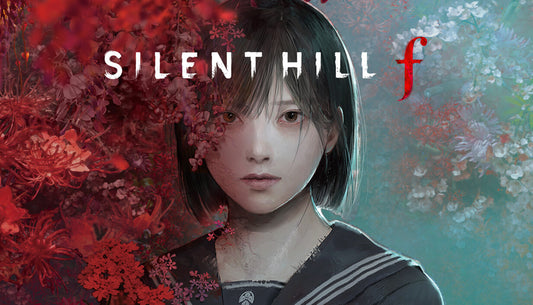 Official cover art for the survival horror game SILENT HILL f featuring a mysterious character in a traditional Japanese setting.