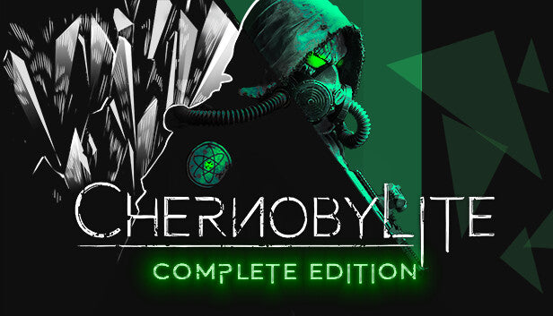 Official cover art for the sci-fi survival horror RPG Chernobylite Complete Edition featuring a post-apocalyptic dark sci-fi aesthetic.