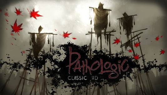 Official cover art for the psychological survival horror game Pathologic Classic HD featuring a surreal, masked figure.