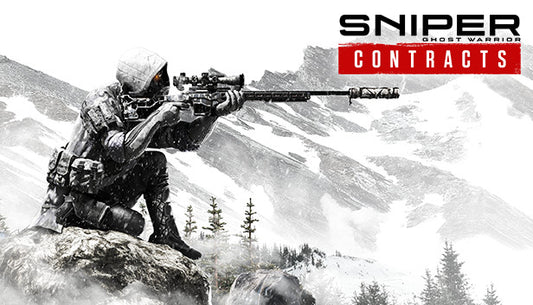 Official cover art for Sniper Ghost Warrior Contracts featuring a tactical sniper in a snowy mountain environment.