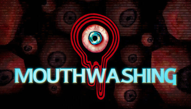 Official cover art for Mouthwashing featuring a surreal, stylized illustration reflecting its psychological horror themes.