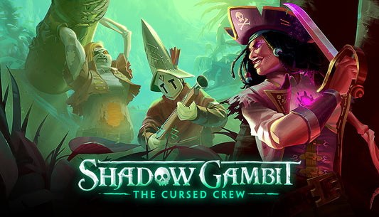 Official cover art for the tactical stealth game Shadow Gambit: The Cursed Crew featuring a supernatural pirate theme.