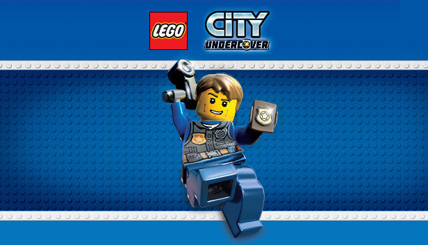 Official cover art for the action-adventure game LEGO City Undercover featuring Chase McCain in front of a city skyline.