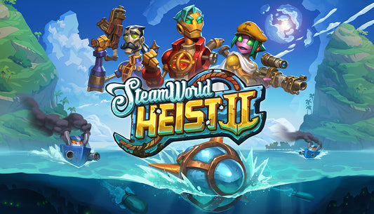 Cover art for the turn-based tactics game SteamWorld Heist II featuring Steambot characters in a nautical setting.