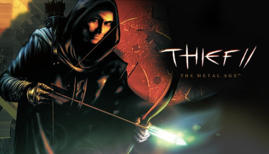 Official cover art for Thief II: The Metal Age featuring a mechanical eye design on a dark, industrial background.