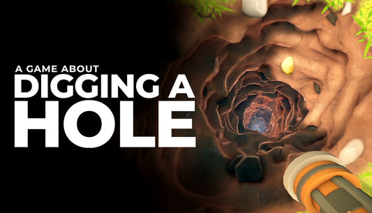 Official cover art for the game A Game About Digging A Hole featuring survival elements and a subterranean theme.