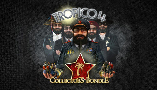 Official cover art for Tropico 4 Collector's Bundle featuring El Presidente against a tropical island backdrop.