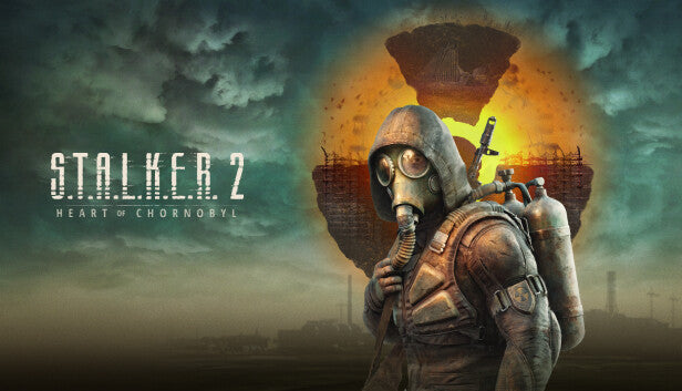 Official cover art for S.T.A.L.K.E.R. 2: Heart of Chornobyl featuring a gas-masked character in a desolate, radioactive zone.