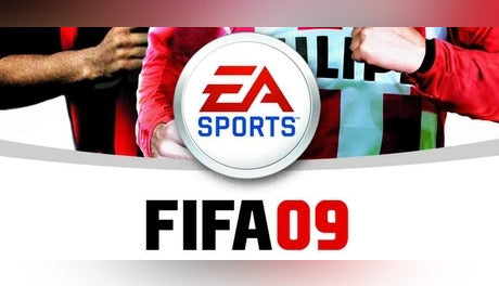Official cover art for the sports game FIFA 09 PC EA App edition featuring soccer action graphics.