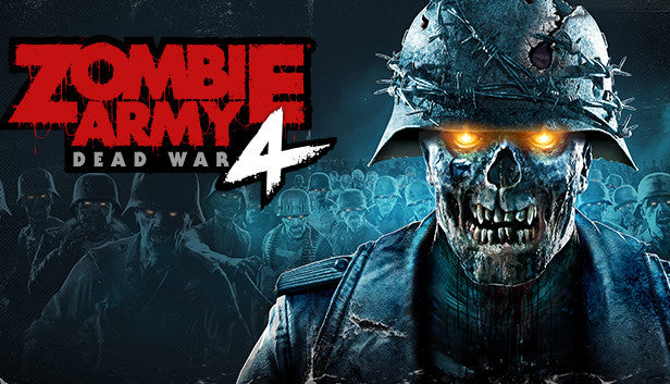 Official cover art for Zombie Army 4: Dead War featuring a skeletal soldier in World War II attire.