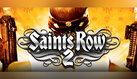 Official cover art for the action-adventure game Saints Row 2 featuring stylized characters and urban themes.