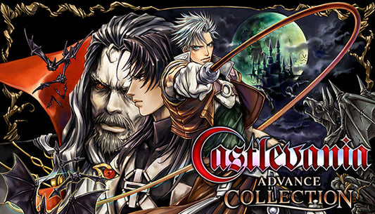 Official cover art for Castlevania Advance Collection featuring classic characters and gothic artwork from the series.